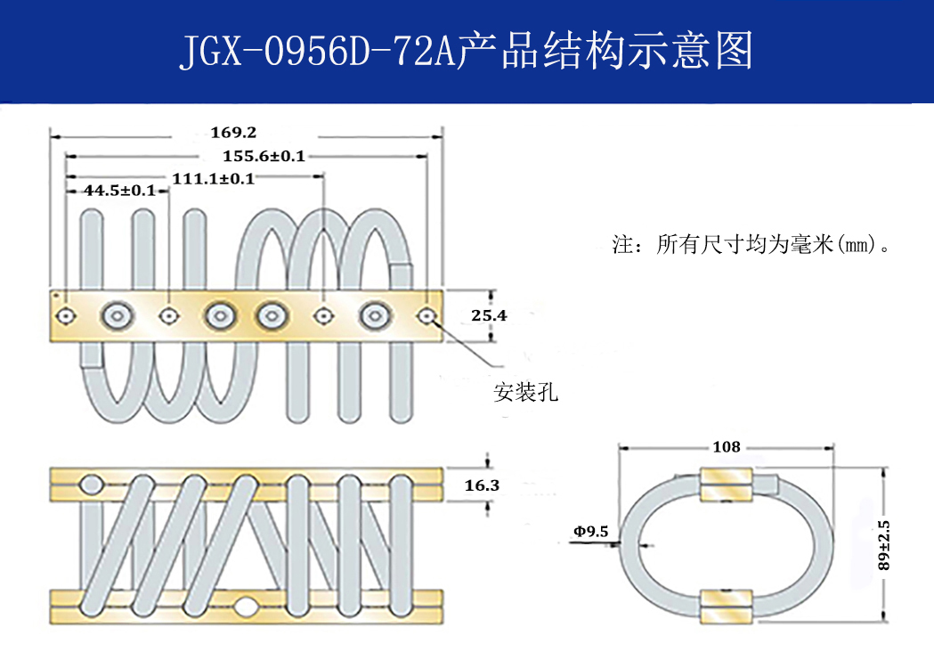 JGX-0956D-72A多應用鋼絲繩減震器結構